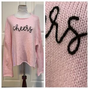 Wooden Ships pink cheers sweater